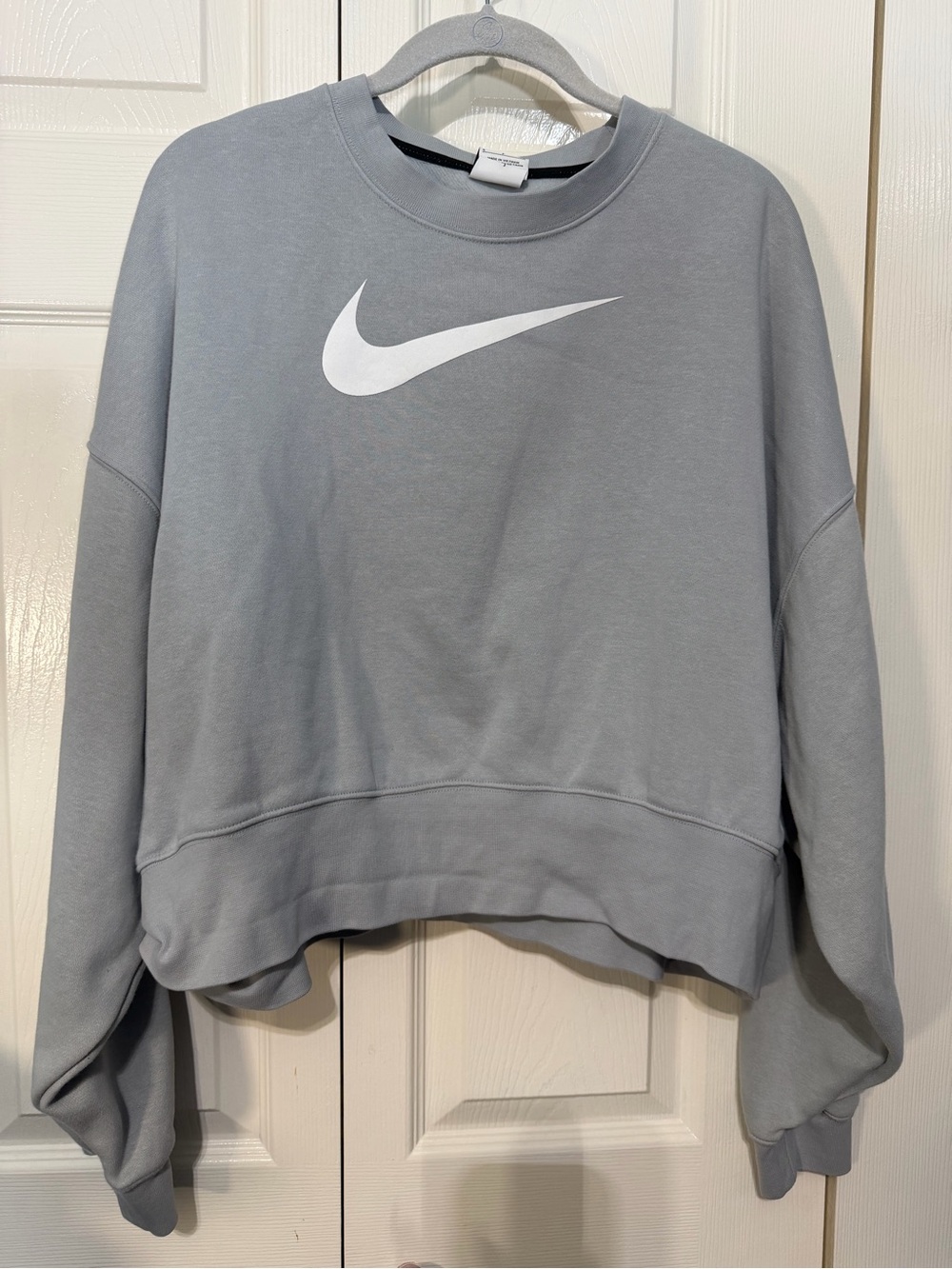 Nike Women's Grey Swoosh Crewneck Sweatshirt